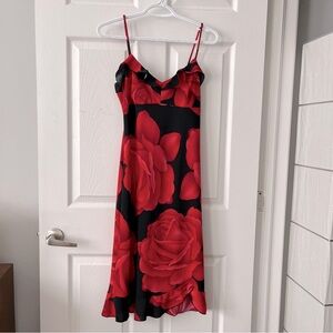 Vintage 90s 🌹 rose print dress size S-M.